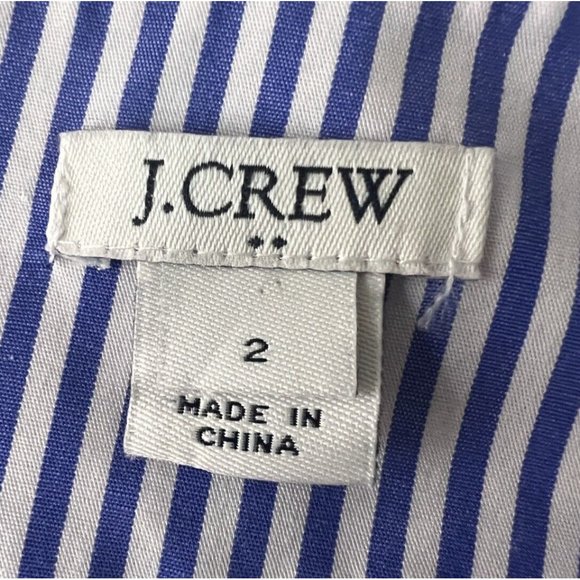 J.Crew Factory Womens Skirt Size 2 Blue Striped Tie Waist Ruffle Hem A-line - Picture 6 of 7